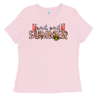 Bubblegum Pink sweet sweet summer Ladies Tee - CowhideDigitalArt