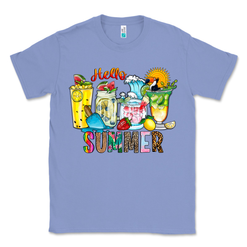 Hello Summer Drink Classic Tee by CowhideDigitalArt | Teevron