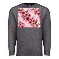Charcoal Heather hibiscus flowers with glitter Premium Sweatshirt - TumblerDesignByShophia