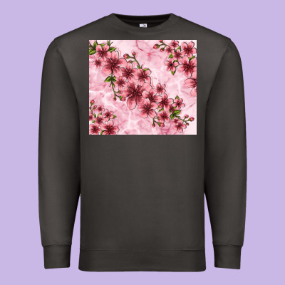 Hibiscus Flowers With Glitter Premium Sweatshirt Designed By Tumblerdesignbyshophia