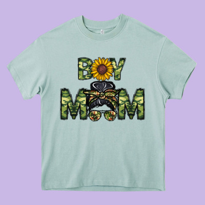 Boy Mom Heavy Core Tee Designed By Cowhidedigitalart