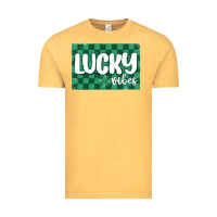 Vintage Mustard lucky vibes Vintage Tee - MaliasSmallBusiness