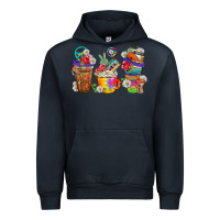 Navy hippie coffee cups bbs Urban Hoodie - BundleAndBundleShop