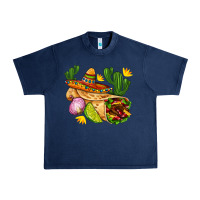 Navy burrito  with sombrero and union with cactus Urban Heavy Tee - AdoDesignShop