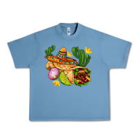 Pebble Blue burrito  with sombrero and union with cactus Urban Heavy Tee - AdoDesignShop