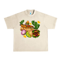 Sandshell burrito  with sombrero and union with cactus Urban Heavy Tee - AdoDesignShop