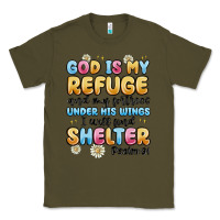 Army Green god is my refuge and my fortress under his wings Classic Tee - MaliasSmallBusiness