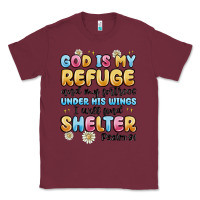 Burgundy god is my refuge and my fortress under his wings Classic Tee - MaliasSmallBusiness