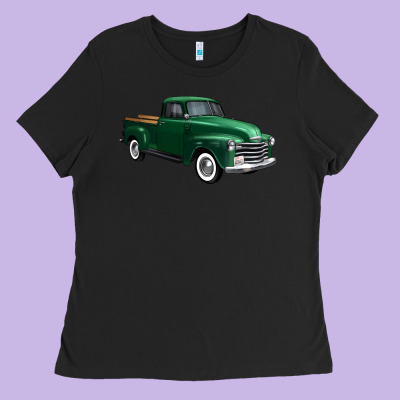 Western Green Truck Right 34 View 1 Ladies Tee Designed By Fadigitalartstudio