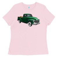 Bubblegum Pink western green truck right 34 view 1 Ladies Tee - FaDigitalArtStudio