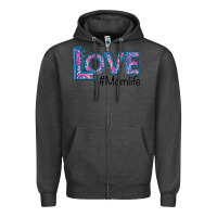 Charcoal Heather Love Mom Life Zipper Hoodie - Bettercallsaul