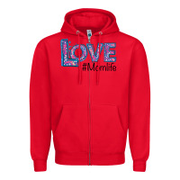 Red Love Mom Life Zipper Hoodie - Bettercallsaul