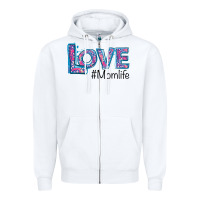White Love Mom Life Zipper Hoodie - Bettercallsaul