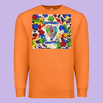 Different Is Beautiful Premium Sweatshirt Designed By Tumblerdesignbyshophia