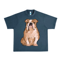 Midnight Navy bulldog Urban Heavy Tee - MaliasSmallBusiness