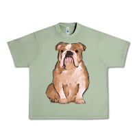 Oil Green bulldog Urban Heavy Tee - MaliasSmallBusiness