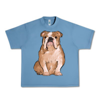 Pebble Blue bulldog Urban Heavy Tee - MaliasSmallBusiness