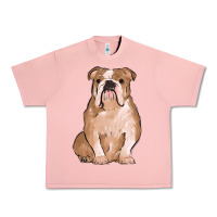 Salmon bulldog Urban Heavy Tee - MaliasSmallBusiness