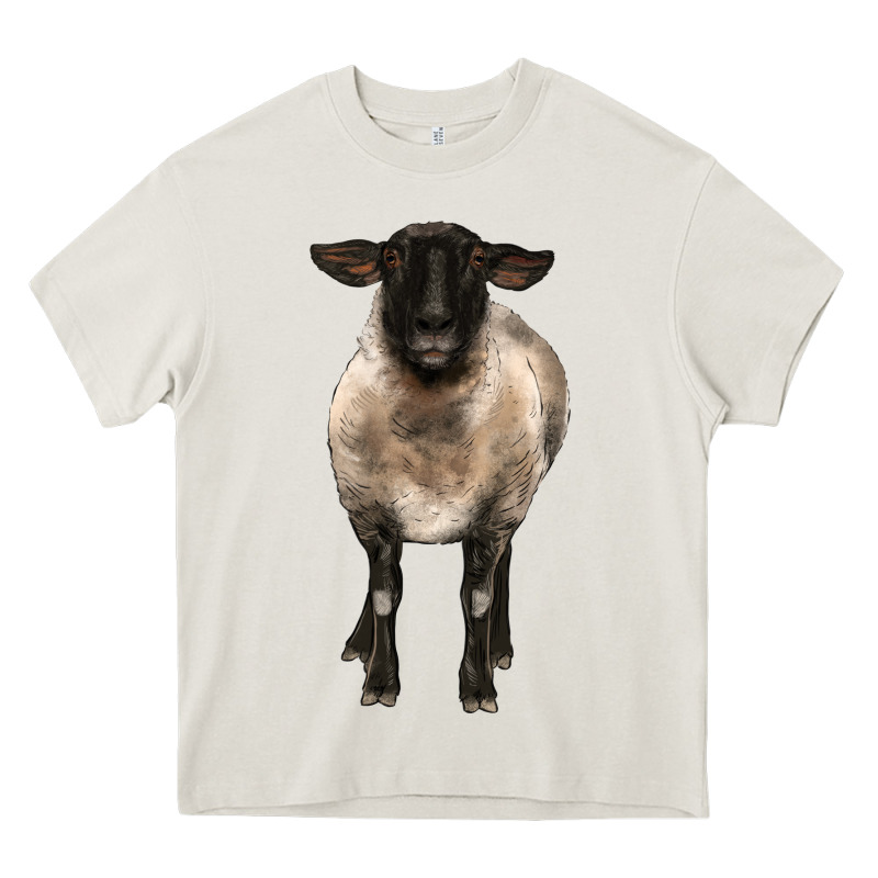 Suffolk Ewe Front Heavy Core Tee by BarkalooDesign | Teevron