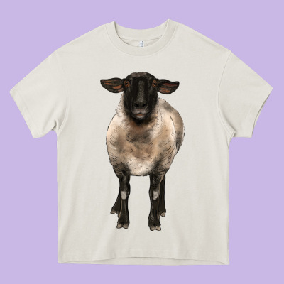 Suffolk Ewe Front Heavy Core Tee Designed By Barkaloodesign