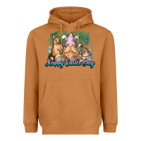 Gnome Bunny Happy Easter Day Heavyweight Hoodie | Teevron