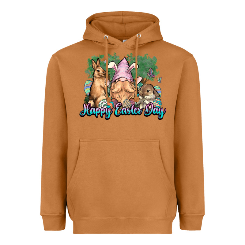 Gnome Bunny Happy Easter Day Heavyweight Hoodie by HowdyJamesFarm | Teevron