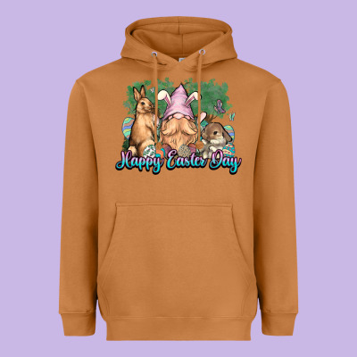 Gnome Bunny Happy Easter Day Heavyweight Hoodie Designed By Howdyjamesfarm