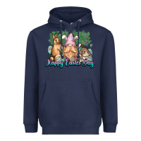 Navy Gnome bunny Happy Easter Day Heavyweight Hoodie - HowdyJamesFarm