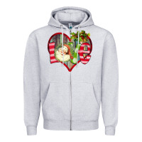 Heather Grey Love Christmas Santa Zipper Hoodie - Bettercallsaul