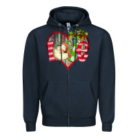 Navy Love Christmas Santa Zipper Hoodie - Bettercallsaul