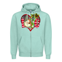 Seafoam Love Christmas Santa Zipper Hoodie - Bettercallsaul
