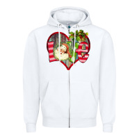 White Love Christmas Santa Zipper Hoodie - Bettercallsaul