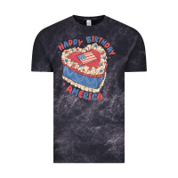 Cloud Black happy birthday america Vintage Tee - MaliasSmallBusiness