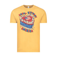 Vintage Mustard happy birthday america Vintage Tee - MaliasSmallBusiness