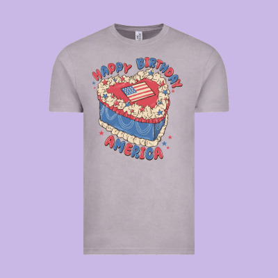 Happy Birthday America Vintage Tee Designed By Maliassmallbusiness