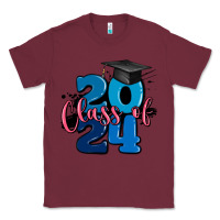 Burgundy class of 2024 Classic Tee - MaliasSmallBusiness