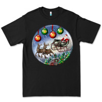 Black santa claus with deer christmas ornament Premium Tee - BundleAndBundleShop