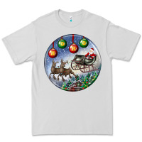 Dove Grey santa claus with deer christmas ornament Premium Tee - BundleAndBundleShop