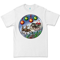 White santa claus with deer christmas ornament Premium Tee - BundleAndBundleShop