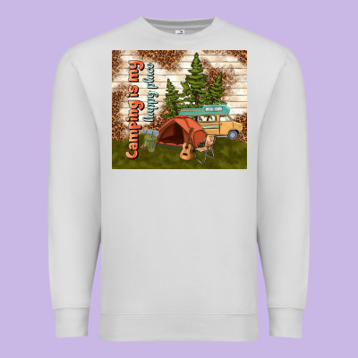 Camping Is My Happy Place Premium Sweatshirt Designed By Tumblerdesignbyshophia