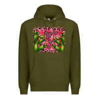 Army Green valentine's day cactus background Premium Hoodie - JahusDesignShop