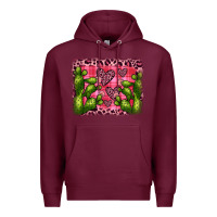 Burgundy valentine's day cactus background Premium Hoodie - JahusDesignShop