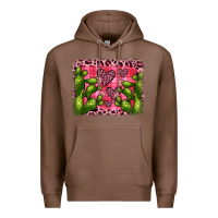 Chestnut valentine's day cactus background Premium Hoodie - JahusDesignShop
