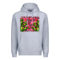 Heather Grey valentine's day cactus background Premium Hoodie - JahusDesignShop