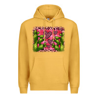 Mustard valentine's day cactus background Premium Hoodie - JahusDesignShop