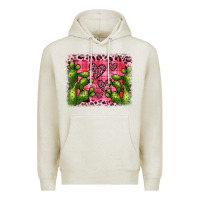 Oatmeal Heather valentine's day cactus background Premium Hoodie - JahusDesignShop