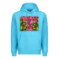 Ocean Blue valentine's day cactus background Premium Hoodie - JahusDesignShop