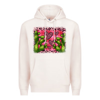 Pale Pink valentine's day cactus background Premium Hoodie - JahusDesignShop
