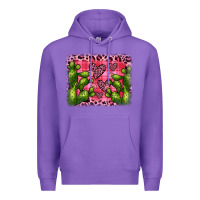 Purple valentine's day cactus background Premium Hoodie - JahusDesignShop