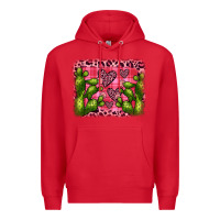 Red valentine's day cactus background Premium Hoodie - JahusDesignShop